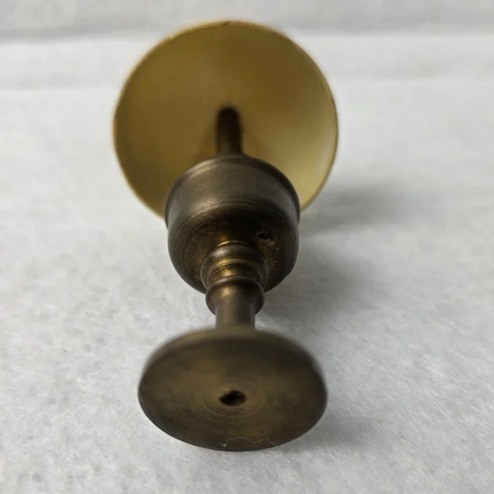 Vintage Miniature Brass Tone Desk Lamp Dome Shade Dollhouse Accessory 2.75